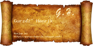 Gurzó Henrik névjegykártya